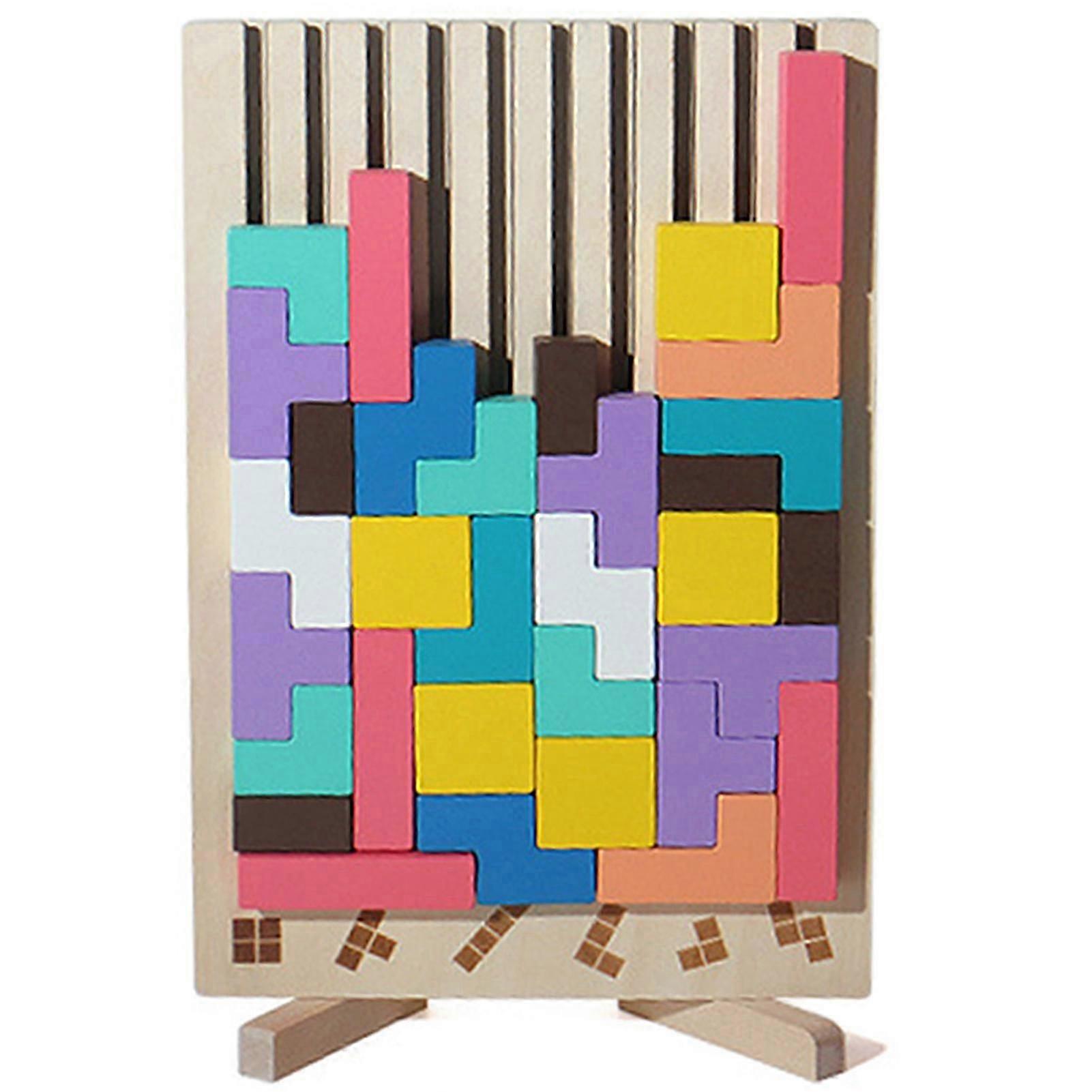 Educational 3D Block Puzzle Toys for Children Kindergarten, Engaging Wooden Puzzle Game for Kids Teens, for Motor Skills