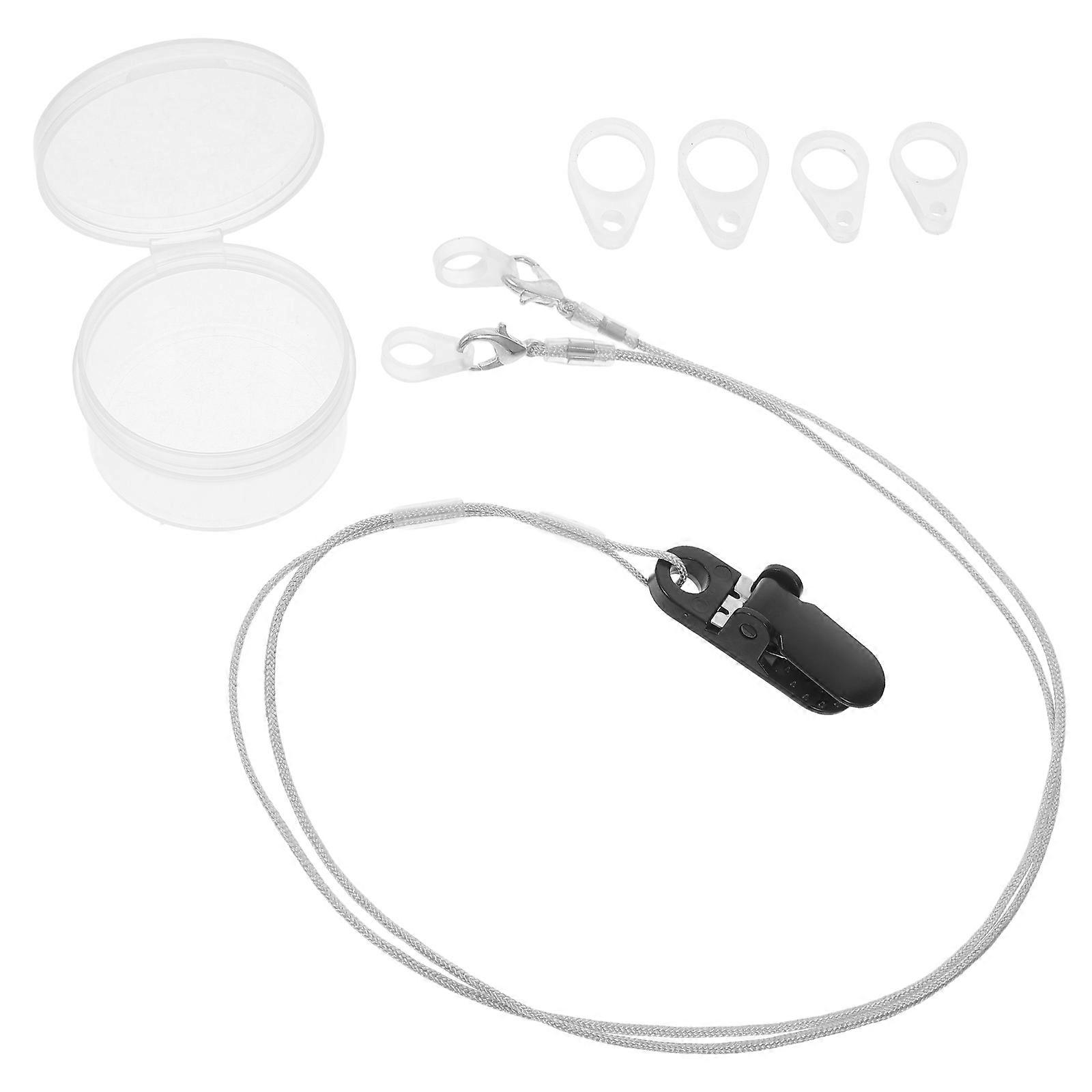 Adjustable Hearing Aid Clip String With Clip For Daily Use By Seniors Adults 1 Set Grey