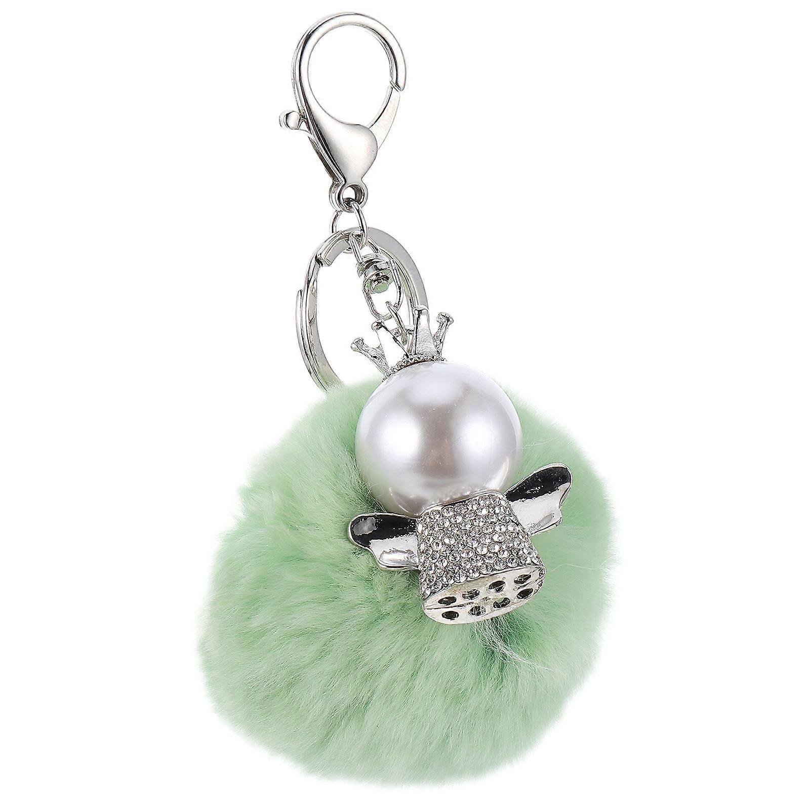 Car Pendant Keychain Plush Key Ring for Decor 1Pcs Green Practical Key Accessory