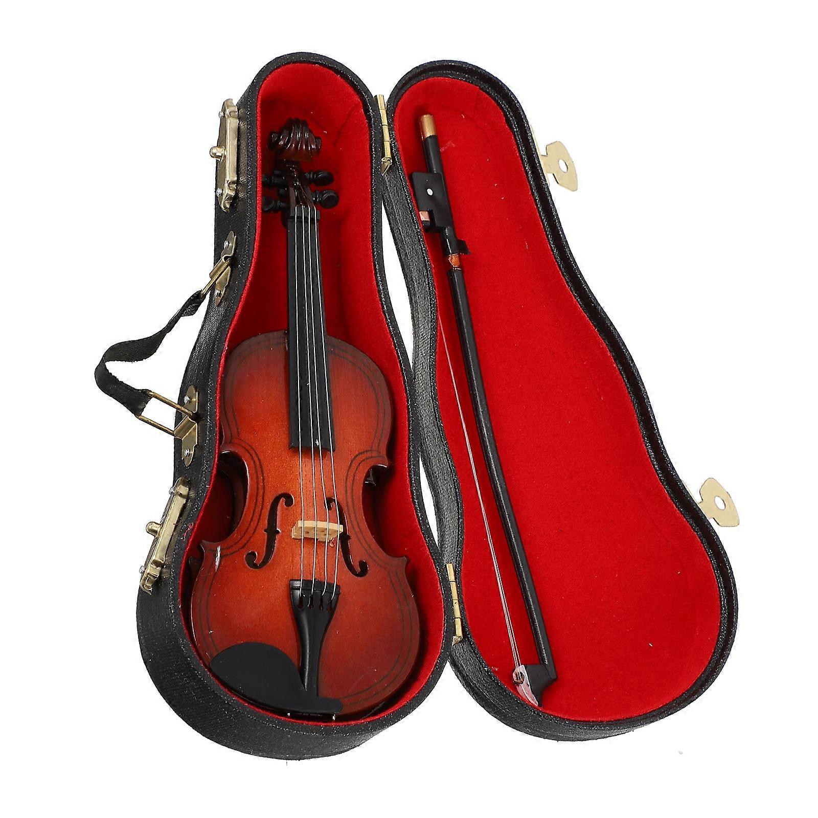 Mini Violin Ornament, Elegant Desktop Accessory with Detailed Musical Features