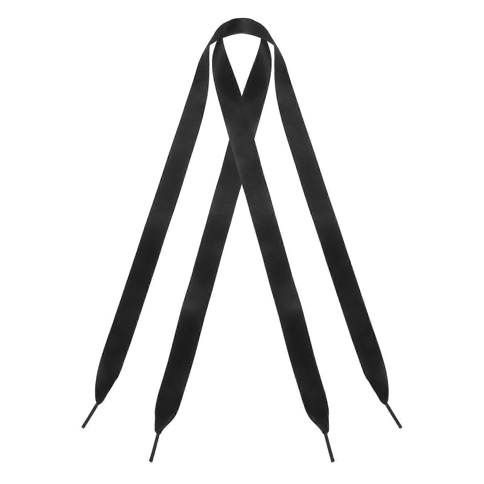 Durable Black Ribbon Shoelaces for Shoes with Fashion Design and Craftsmanship 0.7M
