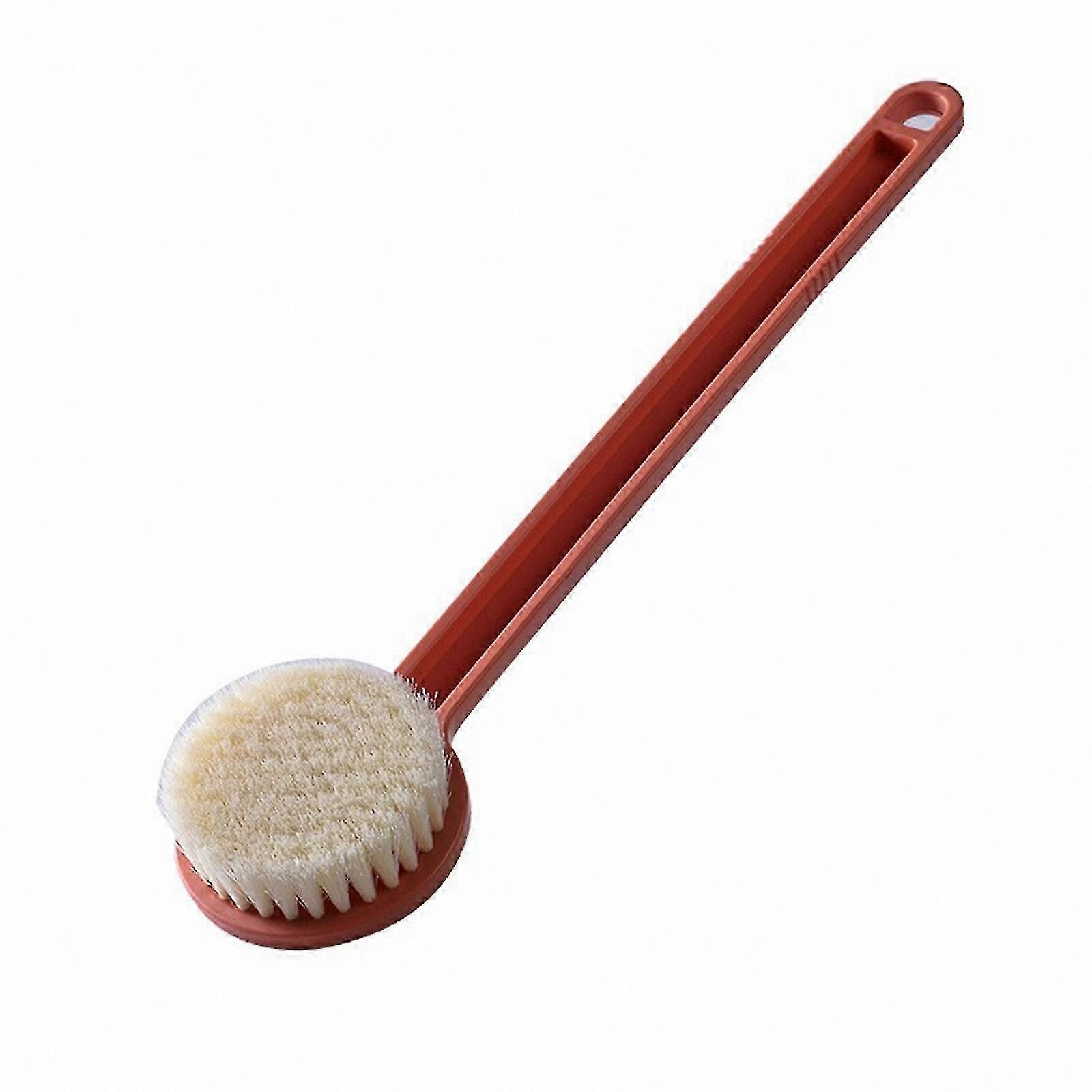 Soft Bristle Long Handle Shower Scrub Brush for Back and Body Cleaning Hanging Feature Quick Drying Bathroom Tool