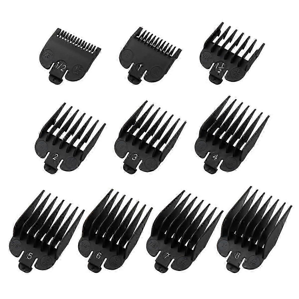 10PCS Clipper Guards Set for Most Clippers and FX870 Clipper Guides Replacement - 1/16inch to 1inch