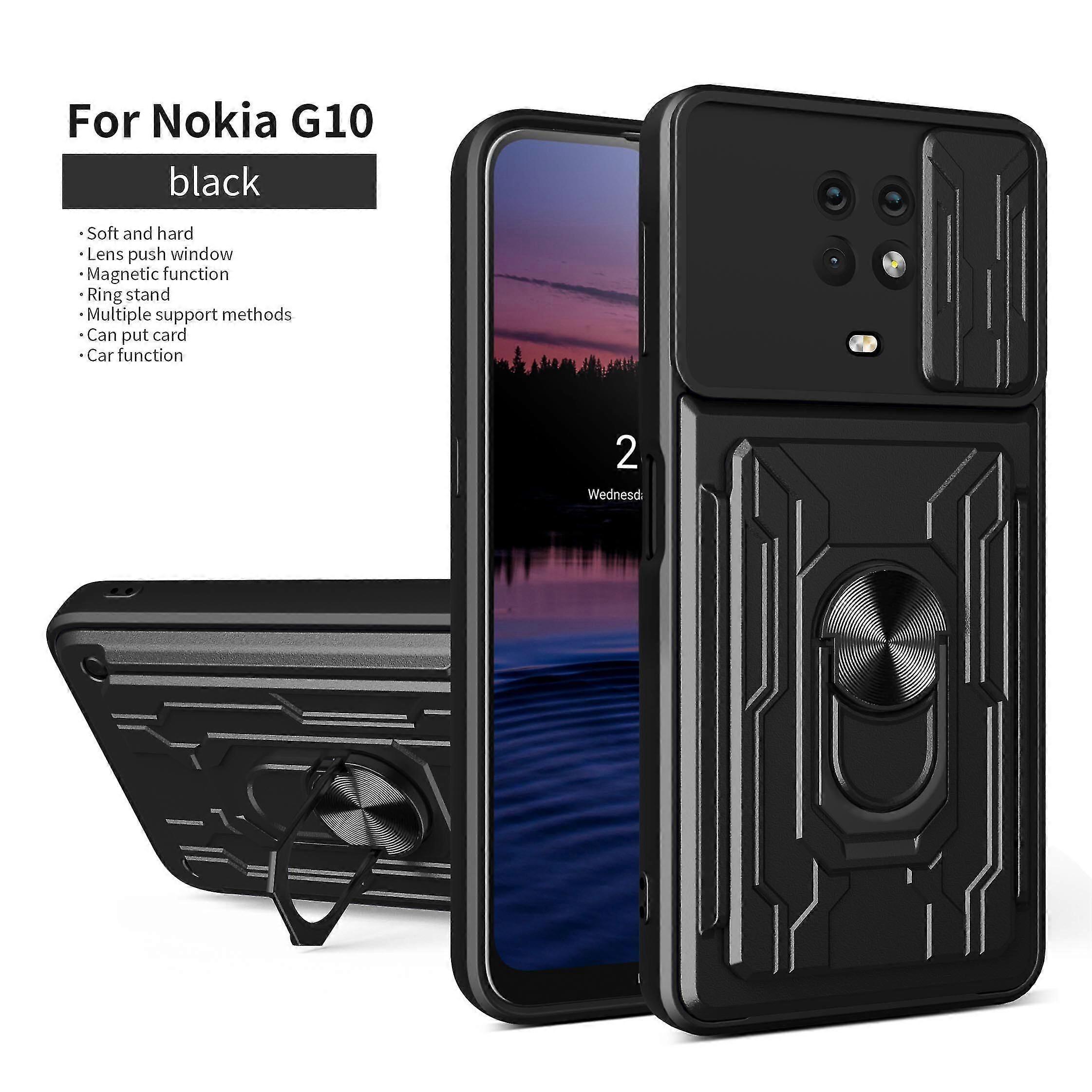 Magnetic Phone case For Nokia G10 /G20 Slide Camera Lens Protection and Built in 360 Rotatable Ring Holder