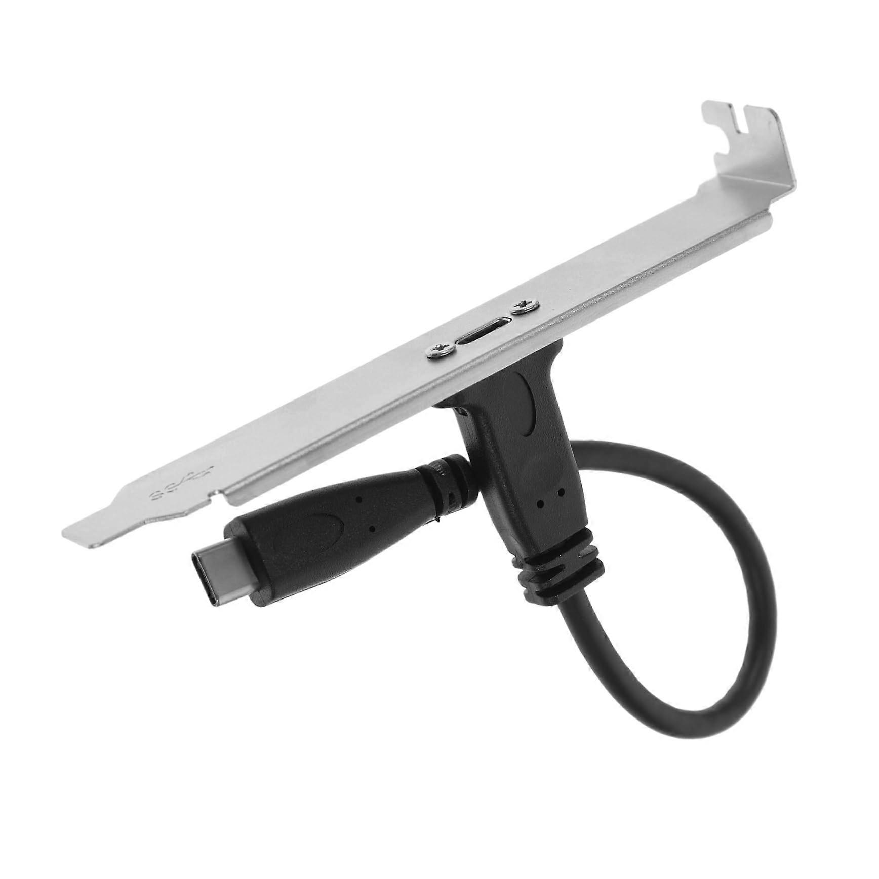 C Type Data Cable Extension Adapter - 1 Set USB Male to Female Connection Cable for Mainboard with Holder, PVC Material