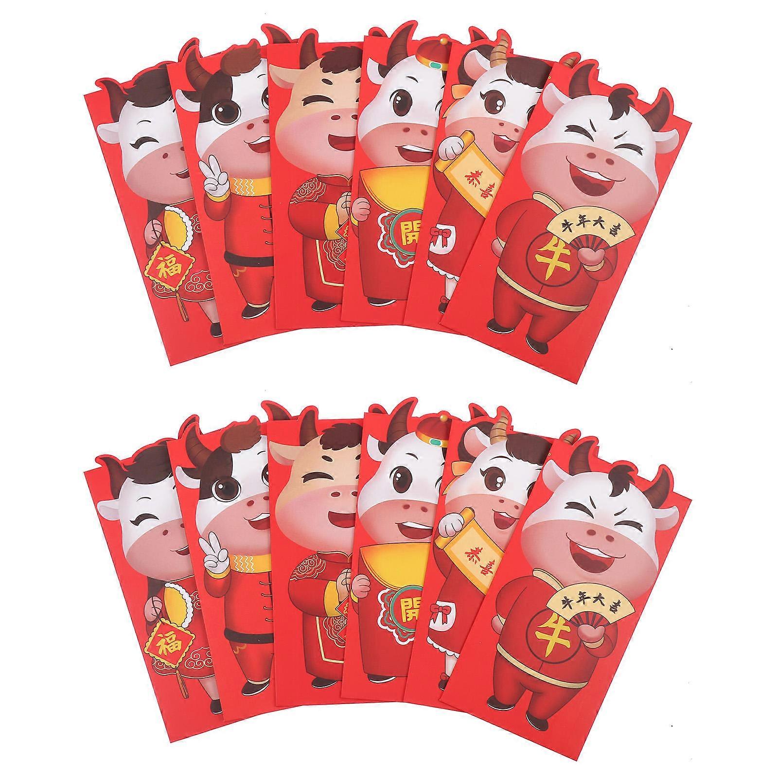 Red Chinese Envelopes Lunar New Years Red Money Envelopes Chinese New Year Red Packet Rectangular Comfortable Hand Feeling 36Set