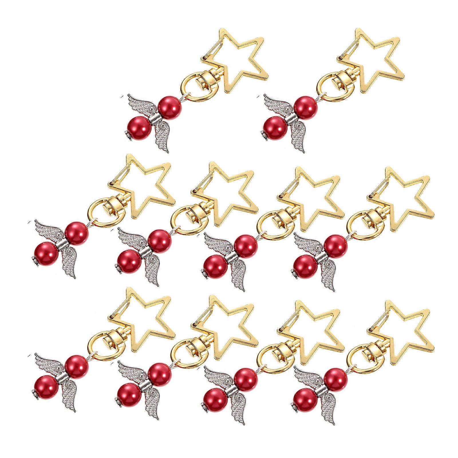 Stylish Keychain Pendants 10Pcs Suitable For Various Occasions With Red Color Alloy Ideal For Gifting