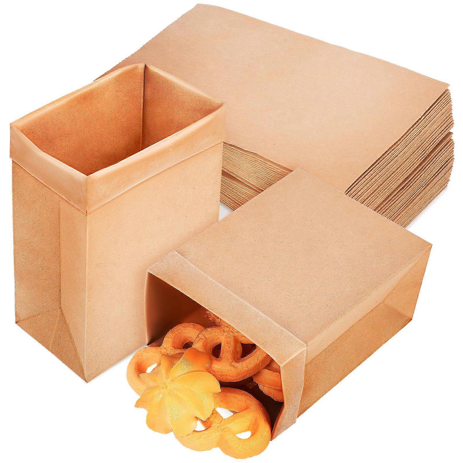 Leak-Proof Kraft Paper Bags 120Pack Designed For Storing Biscuits Candy Bread And Vegetables