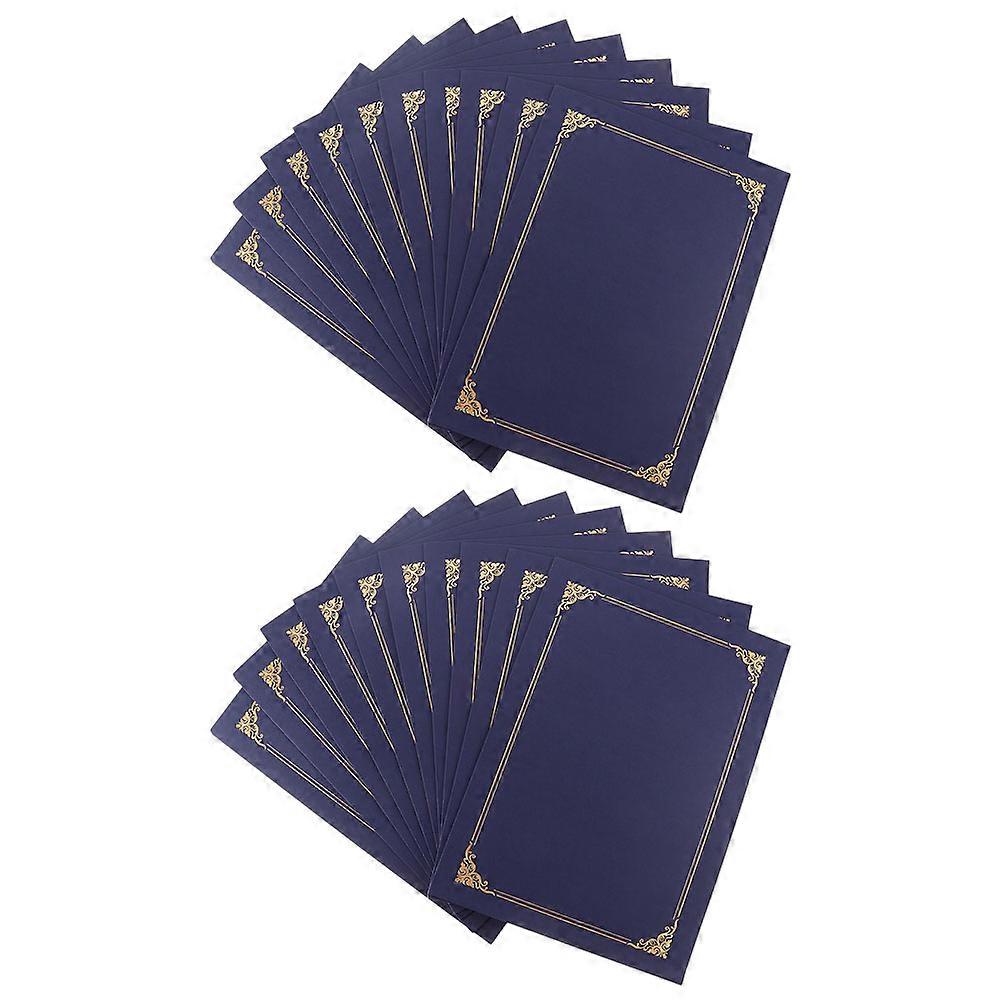 Certificate Paper Holder 20Pack Designed For Award Presentation In Blue With Classic Design And Document Protection
