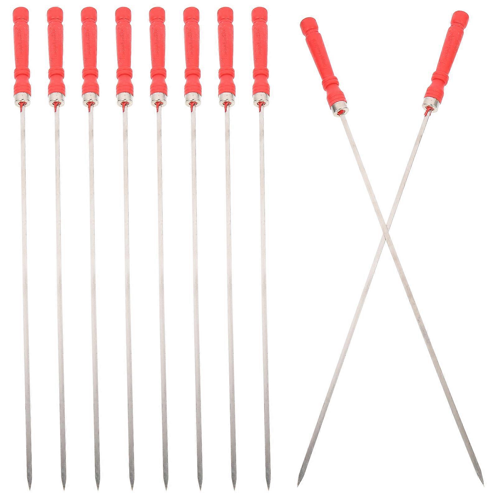 Stainless Steel Barbecue Skewers Multi-Function Grill Accessories Outdoor Camping Tools 10Pcs