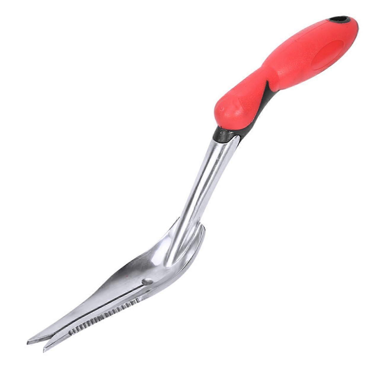 Hand Weeder Aluminum Alloy Portable Weeding Tool Durable and Flexible for Gardening Loosening Roots and Transplanting Plants Red