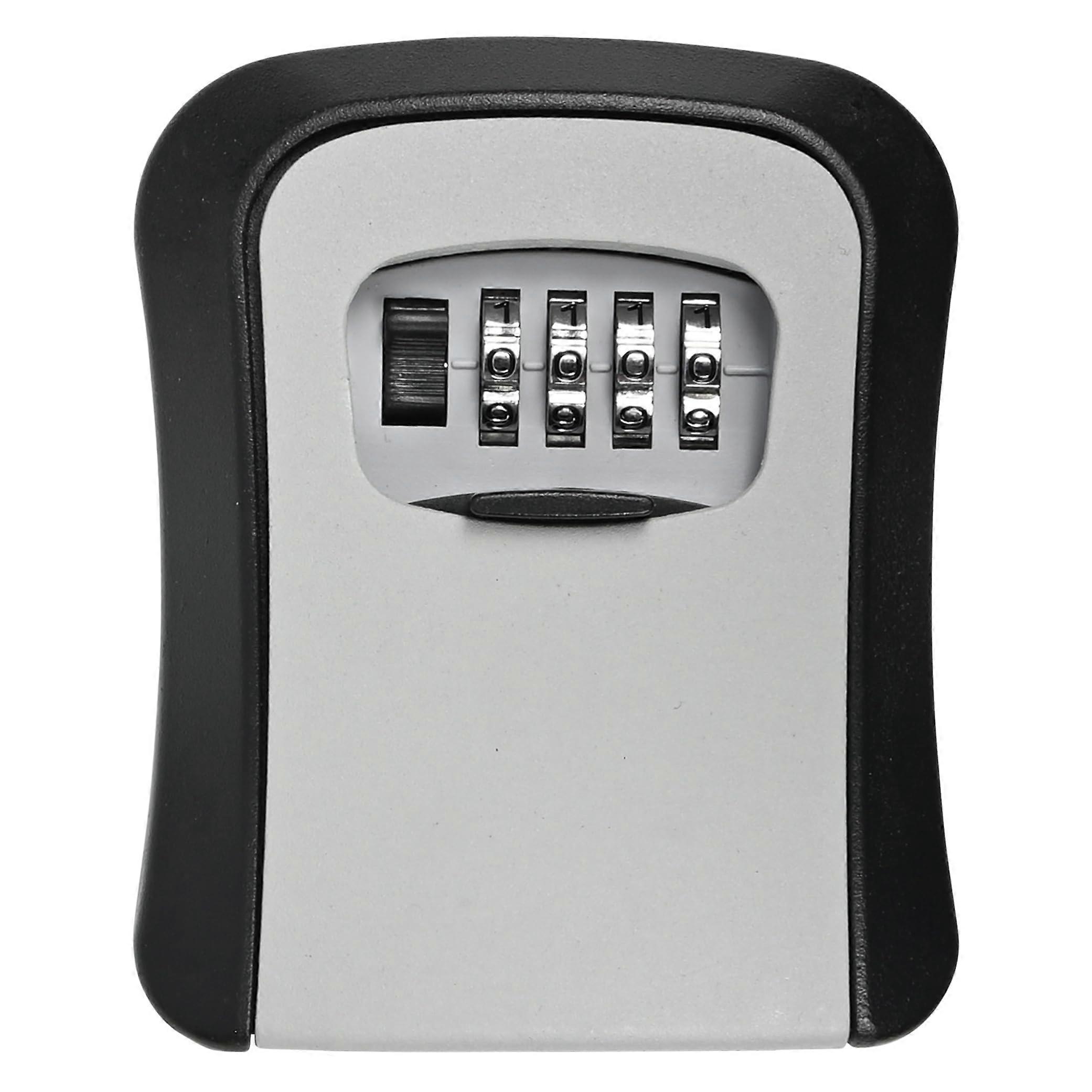 Weatherproof Wall Mounted Key Safe with Combination Lock Ideal for Indoor and Outdoor Use 3 Digit Code Black/Grey 96x40x116mm Metal