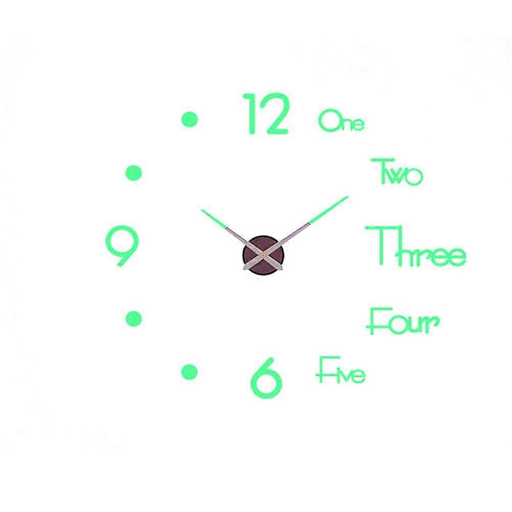 Modern 3D Stick on Wall clock Silent non Ticking DIY Frameless Funky K