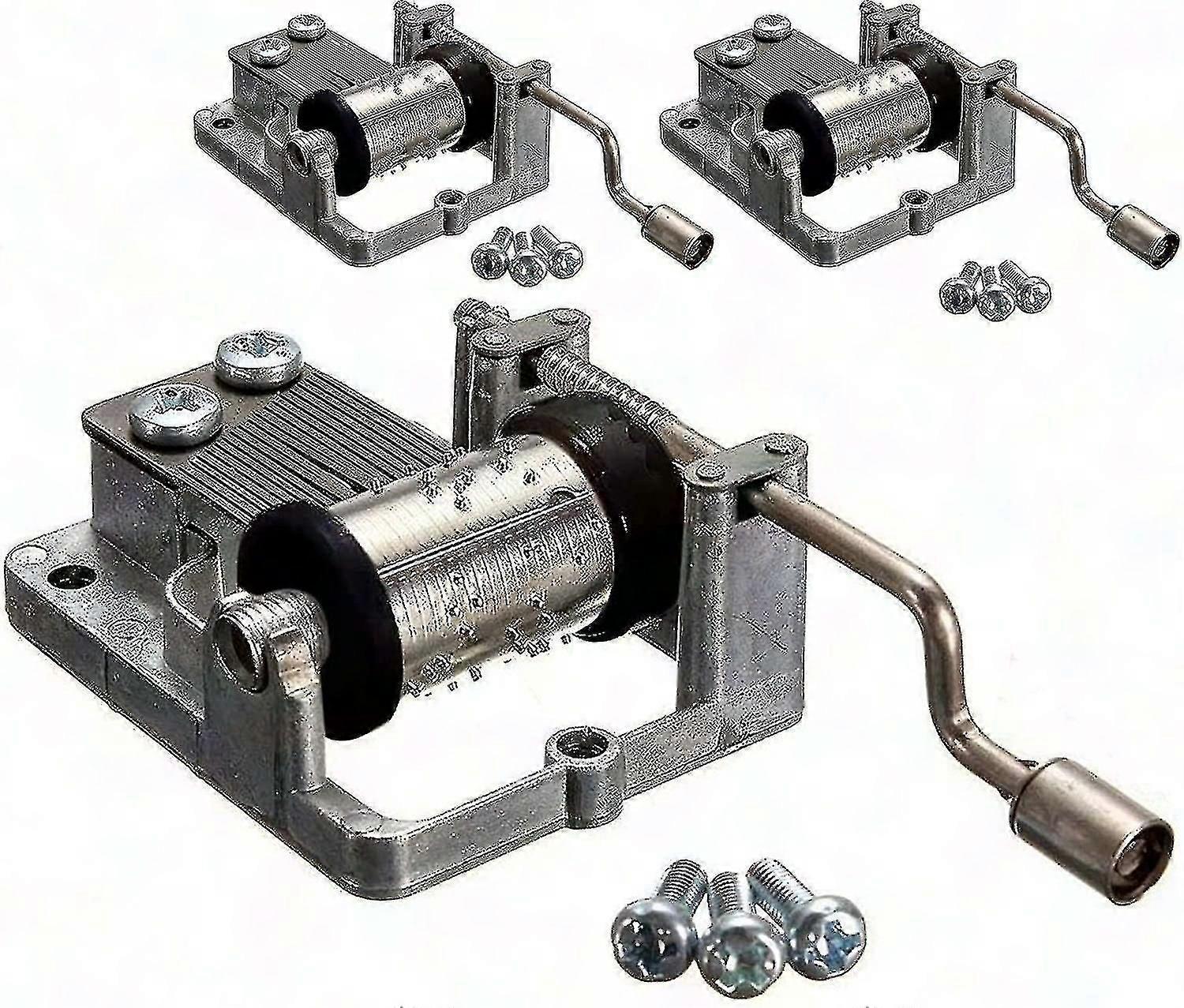 3 Pack DIY Hand Crank Music Box Mechanism - Random Tunes for Craft Projects