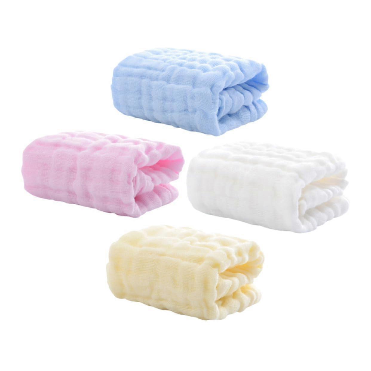 Cotton Washcloths 4 Pack For Newborn Boys, Multi Layer Muslin Towels, Soft Drool Absorbent Cloths For Bathing And Wiping
