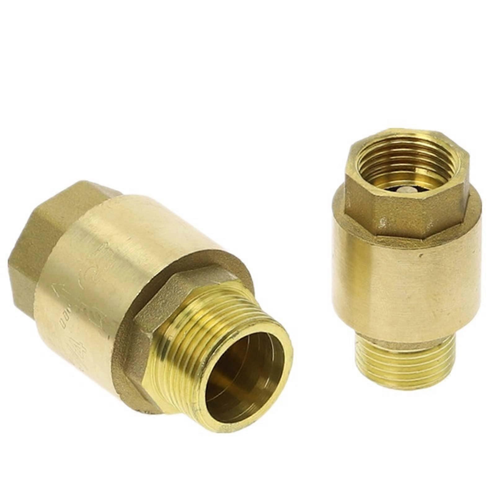 Brass Check Valve with Female x Male Thread for Water Pipe Systems Vertical Installation DN15