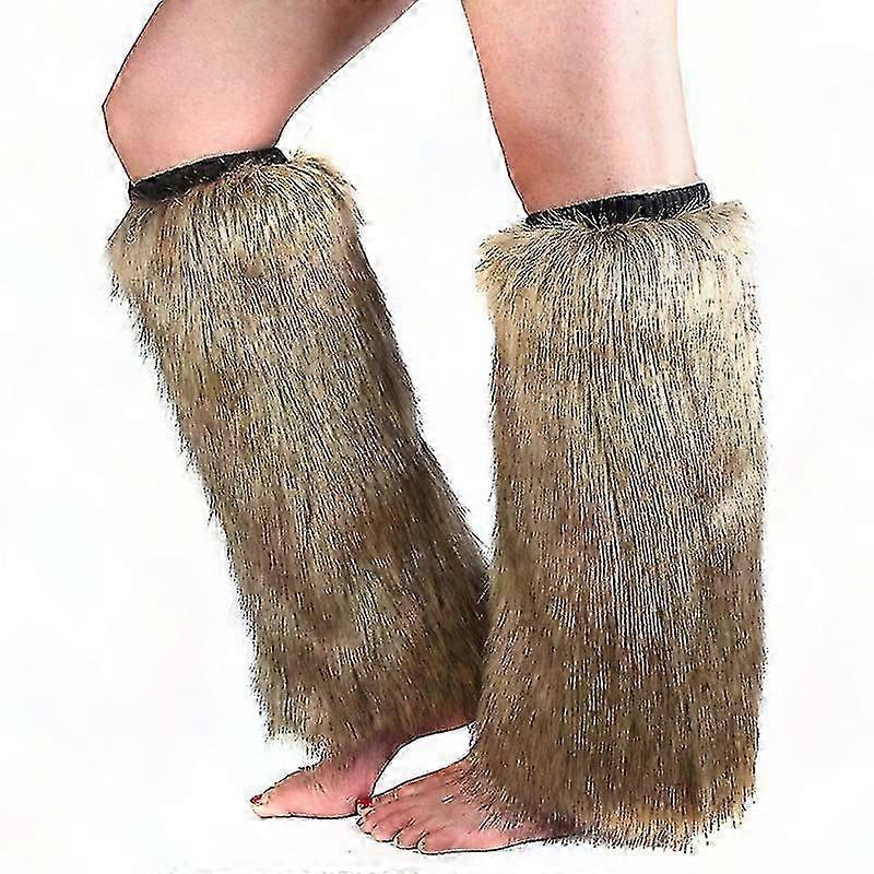 1ペアレッグウォーマーフェイクファーふわふわ膝高厚厚セクシー保温無地秋冬女性ブーツストッキング家庭用