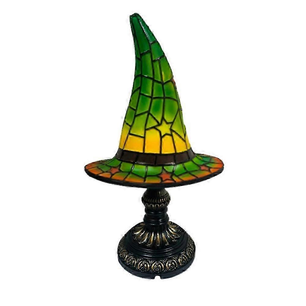 Handcrafted Gothic Witch Hat Lamp with Stained Resin Shade - Decorative Bedroom Night Light