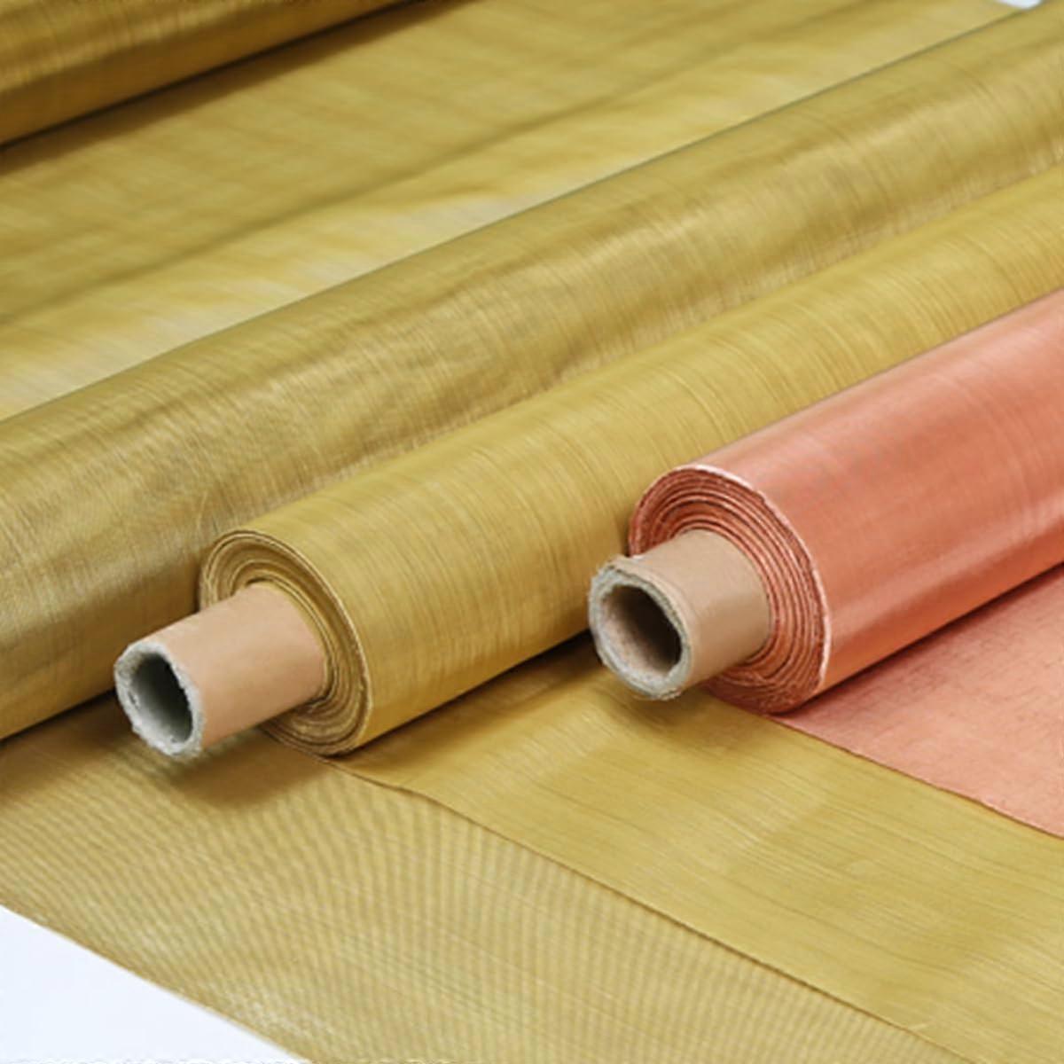 Copper Mesh Strainer, 1 Roll Brass Mesh Screen 50 Mesh, Signal Shielding Screen Made of Brass Mesh, 0.5*1m Brass Mesh Screen Roll