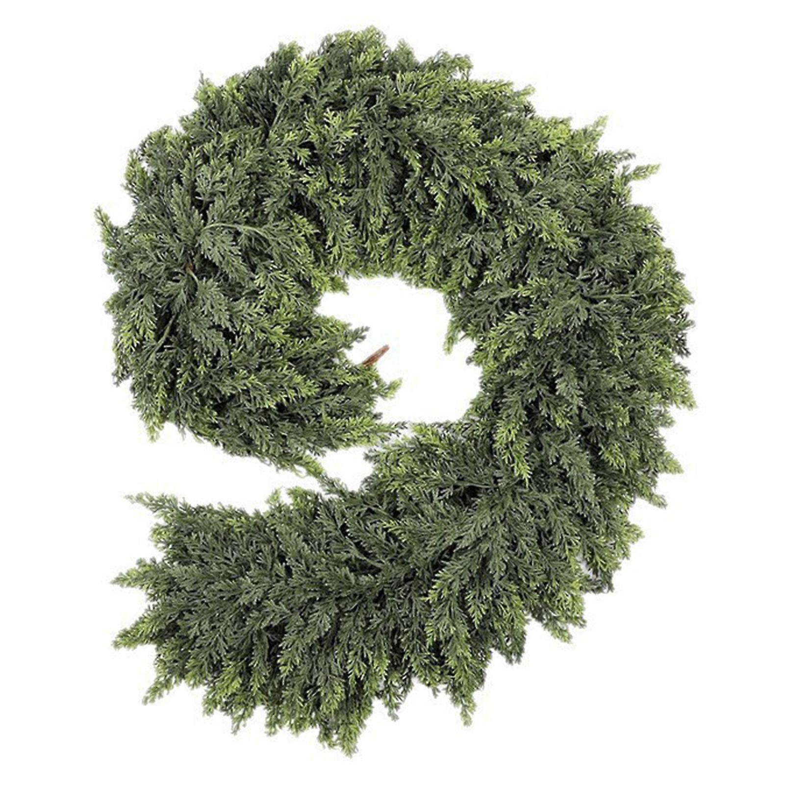Faux Cedar Garland for Mantel Staircase Decoration DIY Home Hanging Ornament for Mantelpiece Elegance