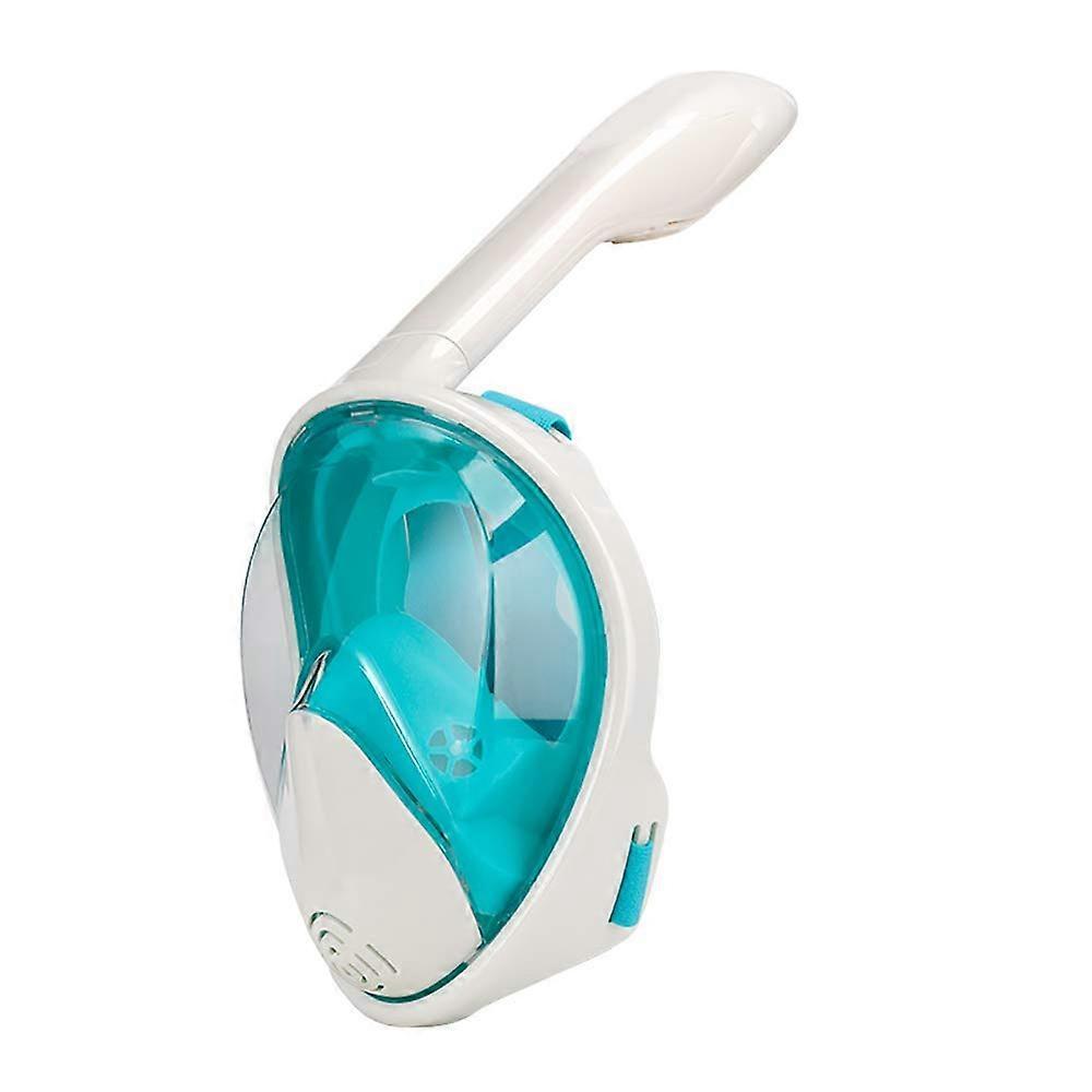 Full Face Snorkel Set for Adults Upgraded AntiFog AntiLeak Wide View and Easy Breathing Snorkel(White and Green,S/M)