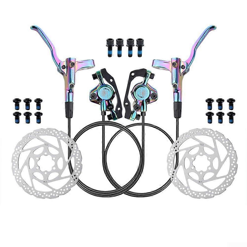 Mountain Bike Double Piston Brake System with Reliable PVC Tubing and Comfortable Handle for Precise Control (Colorful)
