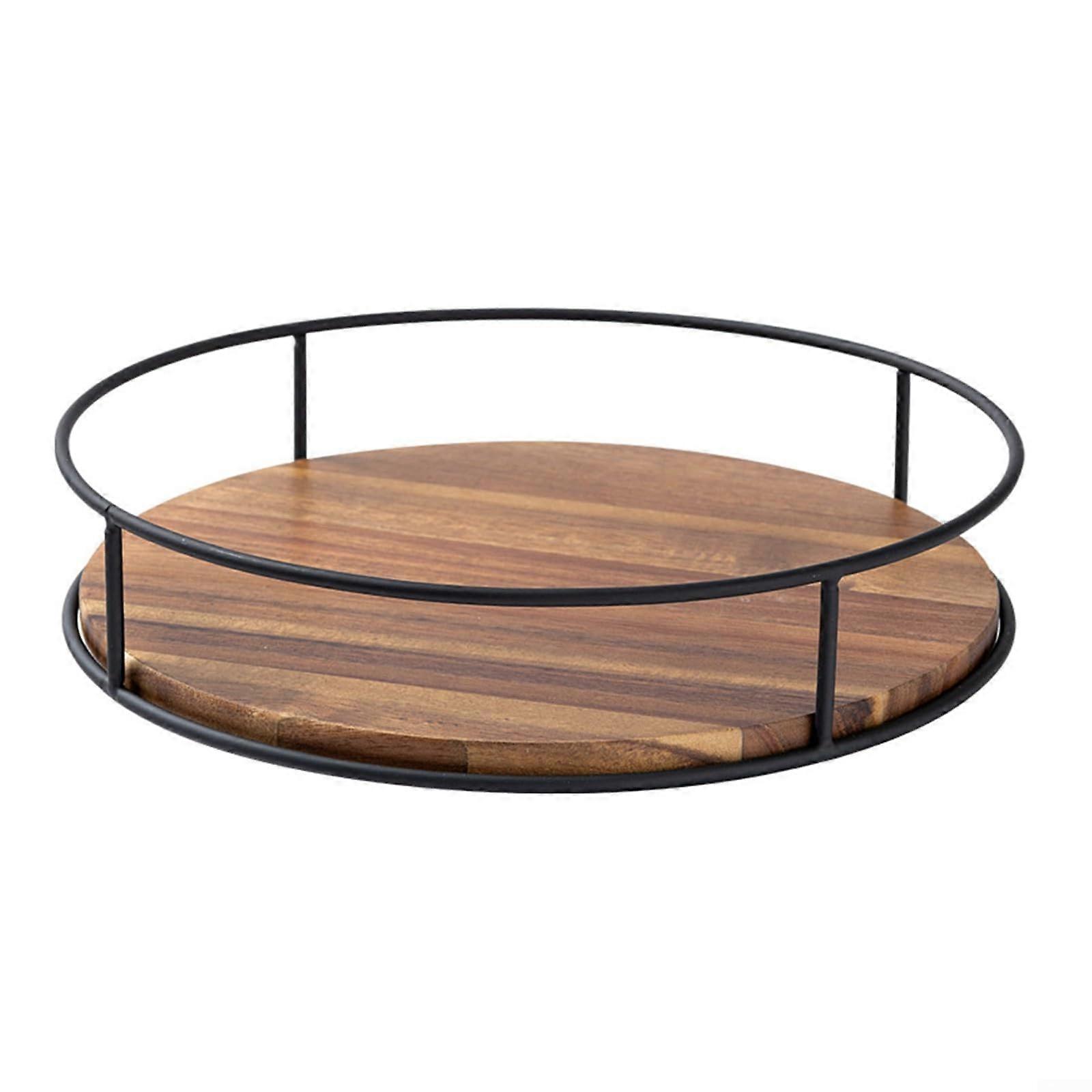 Round Spice Organizer Wooden With Smooth Rotation Compact Circular Spice Carousel Keeps Spices Accessible And Organized