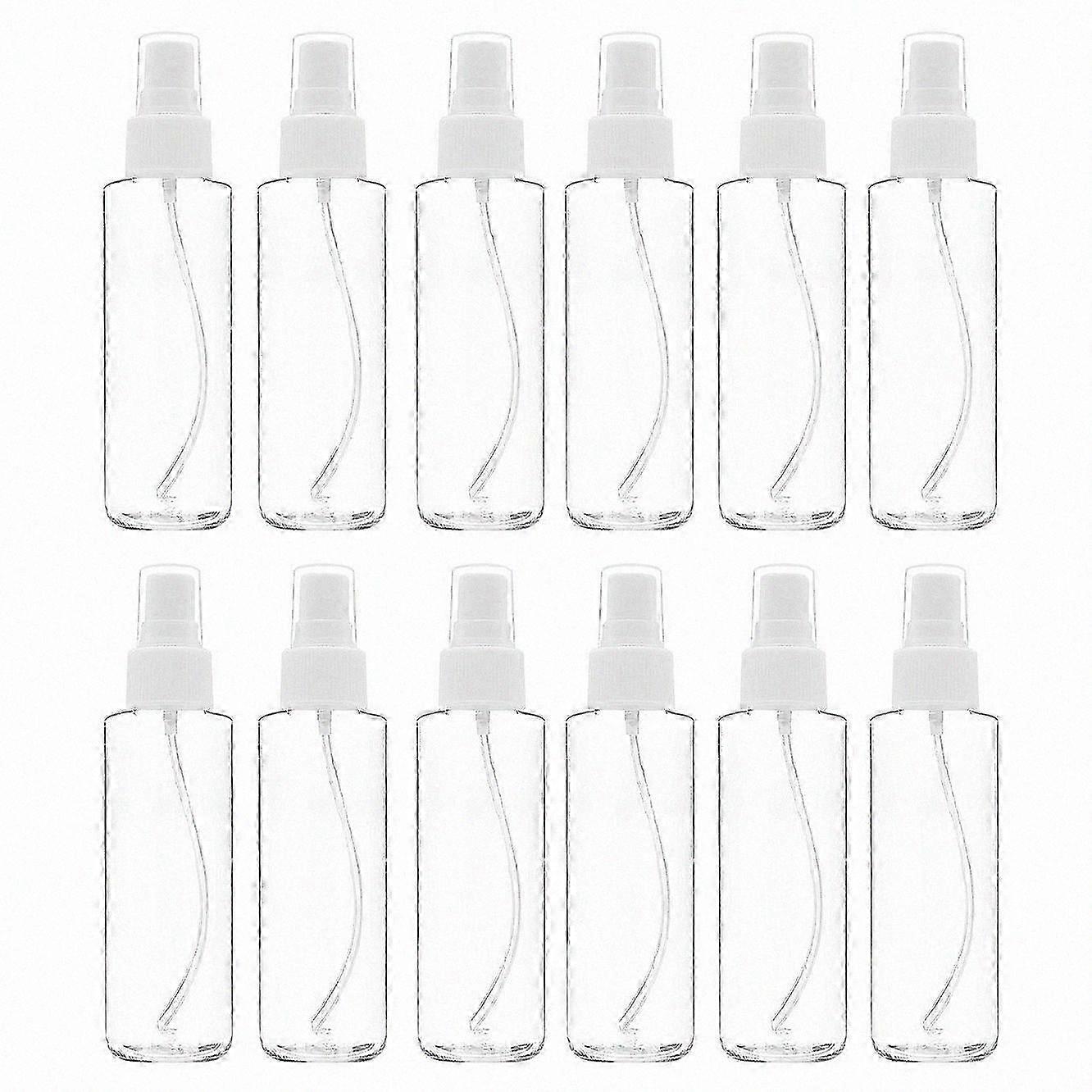 12 Pack Fine Mist Clear Spray Bottles 120 Ml (4 Oz) with Pump Spray Cap, Reusable and Refillable Sm