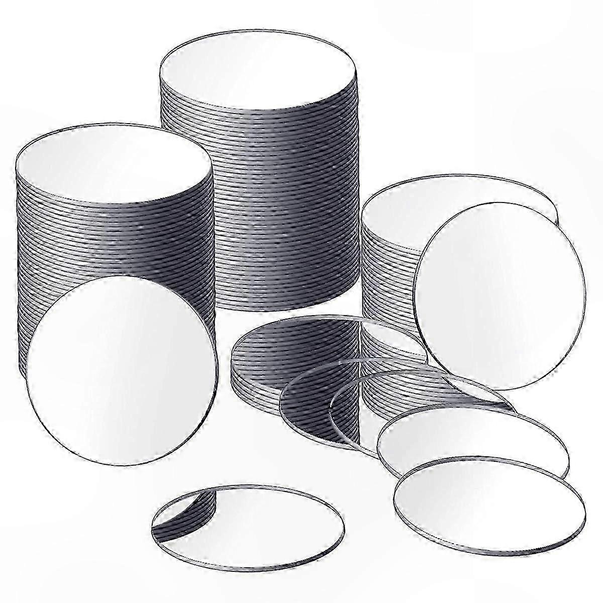 4 Inch Diameter Craft Mirrors, 25-Pack Adhesive Backed Round Reflective Discs for DIY Projects