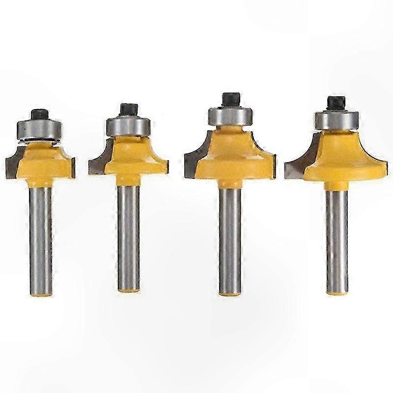 4Pcs 1/4 Inch Shank Round over Router Bits Corner Rounding Edge-Forming Edging Tool Set, 5/16 Inch 3/16 Inch 1/4 Inch 1/8 Inch Radius for Woodworking