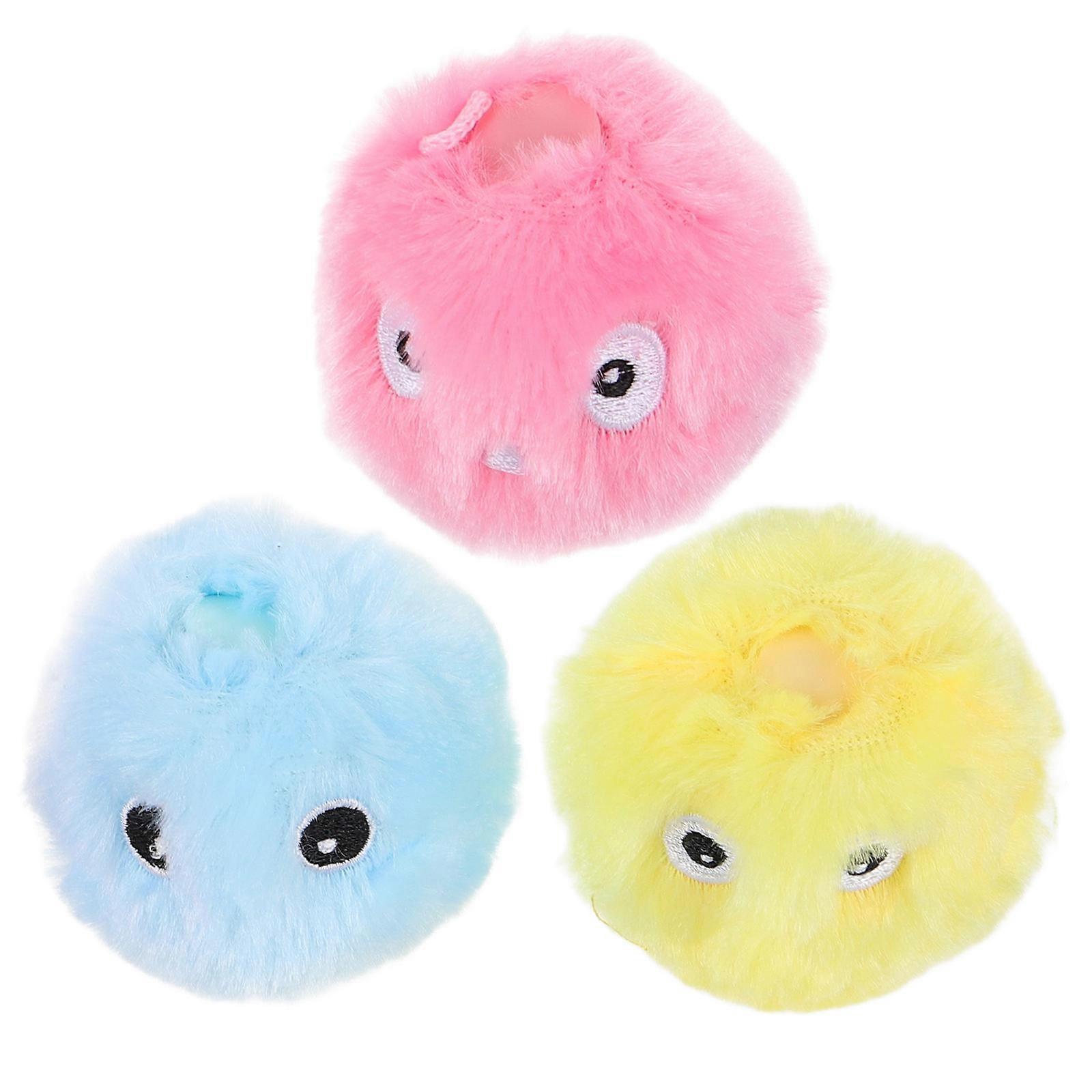 Soft Balls Cat Plush Balls Pet Toys Indoor Playtime Plush Material Increase Iq 3Pcs