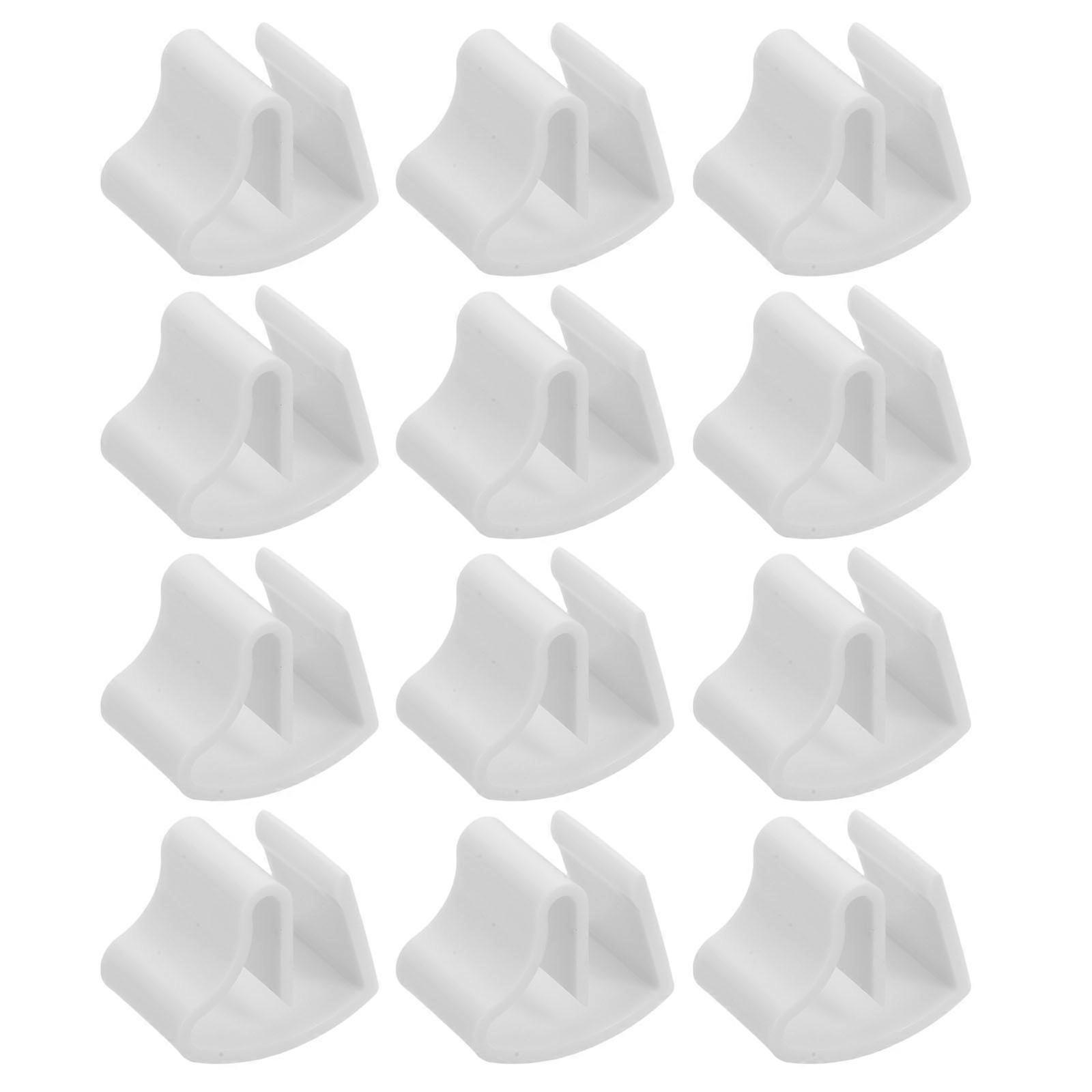 Pleated Curtain Hooks Heavy Duty Plastic Brackets for Blinds 12Pcs