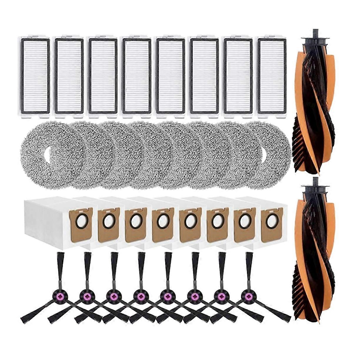 34PCS for Main Brush Side Brush Filter Dust Bag Mop Cloth