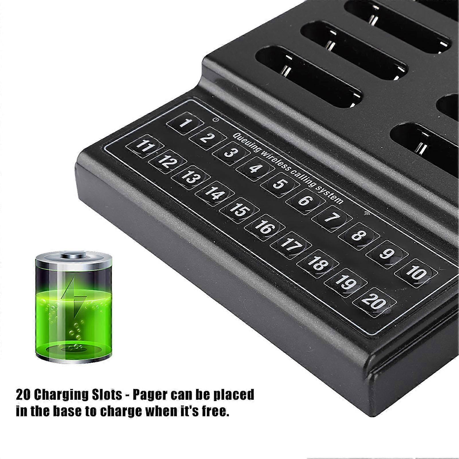 20 Channels Wireless Restaurant Pager System with 20 Pagers 1.93"x3.98"