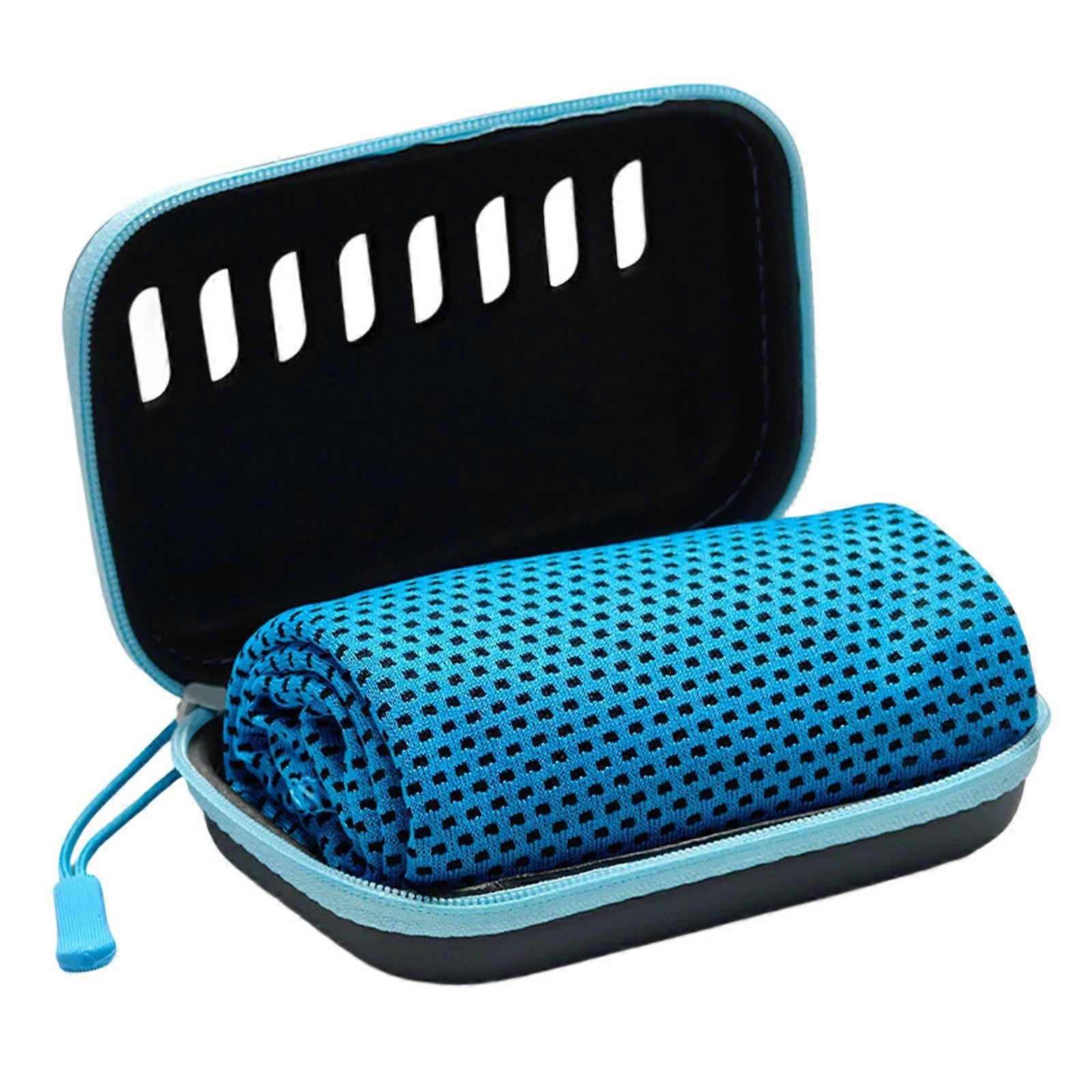 Large 30x80cm Gym Towel Cooling Effect Soft Polyester Texture Quick Dry Towel Suitable for Yogas Cycling Swimming  Sky Blue