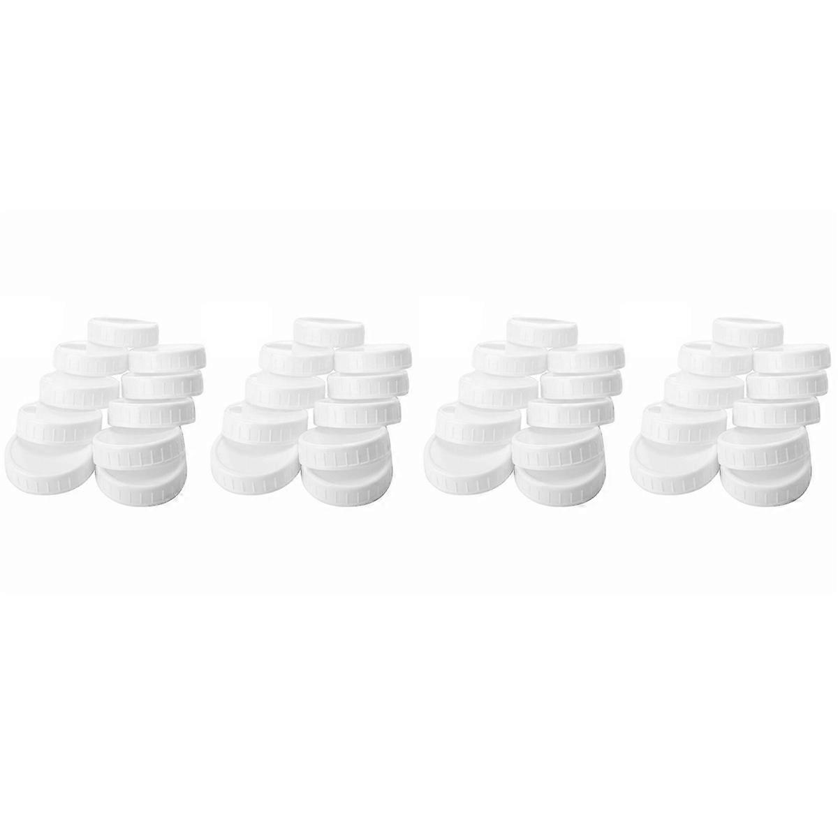 40Pcs Plastic Storage Caps Lids Ribbed for 70mm/86mm Standard Regular Mouth Jar Bottle