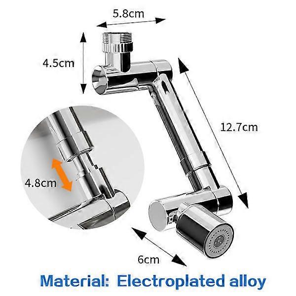 Alloy Rotation Faucet Aerator Swivel Tap Extension Silver Electroplated alloy