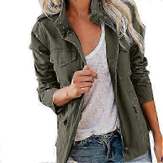 Women's cotton blend coat, stand-up collar and long sleeves, suitable for multiple occasions