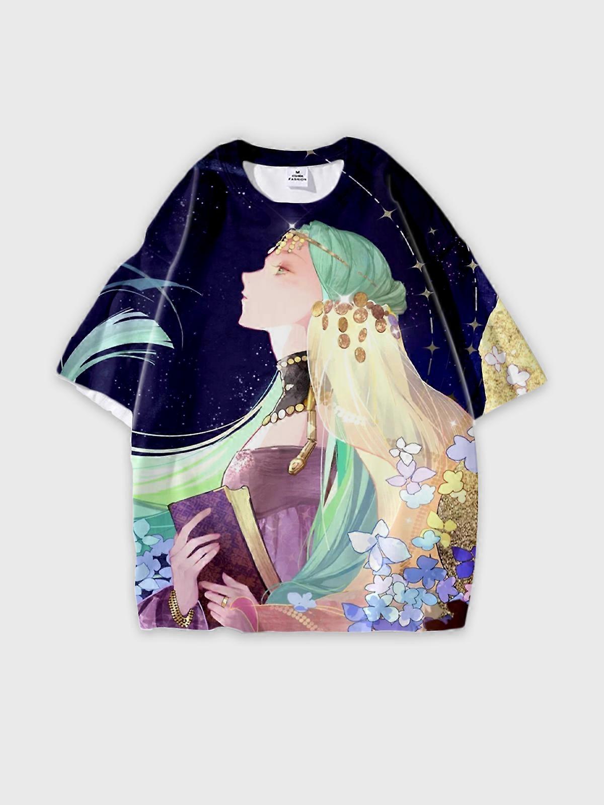 T-Shirt Round Neck, Loose Short Sleeve Sultan’s Game Graphic Tee, Unisex Summer Casual Top V1398