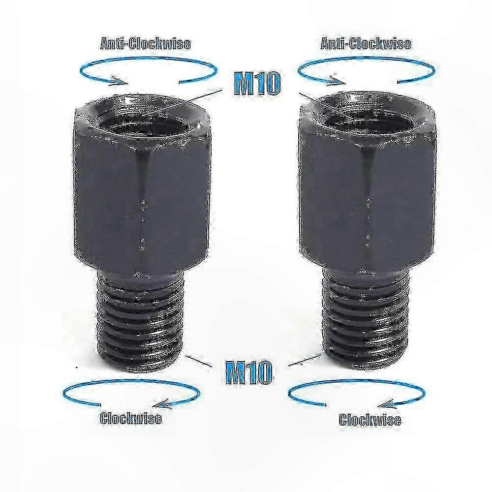 Universal Motorcycle Mirror Adapters - Black Rearview Mirrors with Right & Left Thread for Bikes