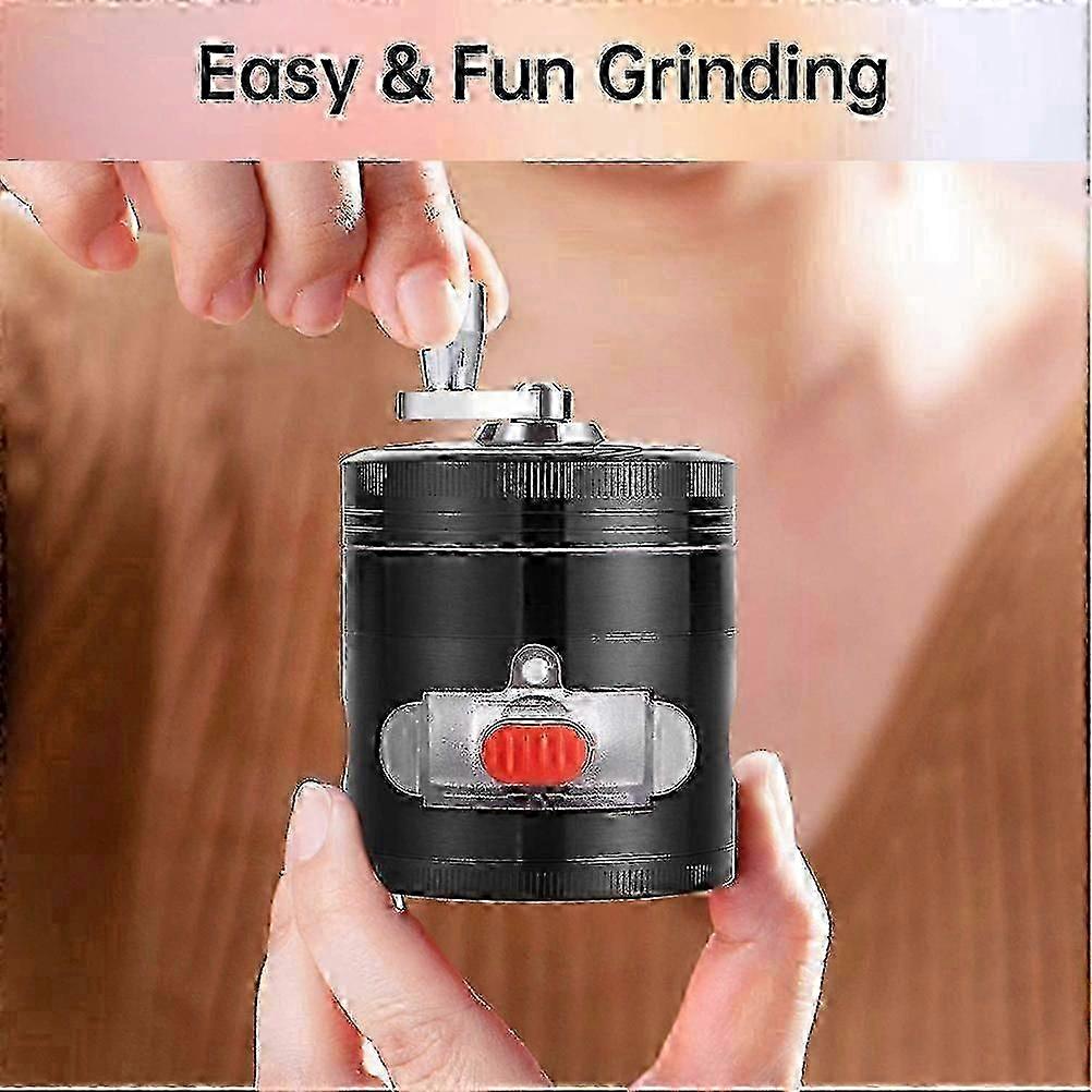 Metal Herb Grinder Handheld Spice Grinder With Magnetic Drawer and Lids