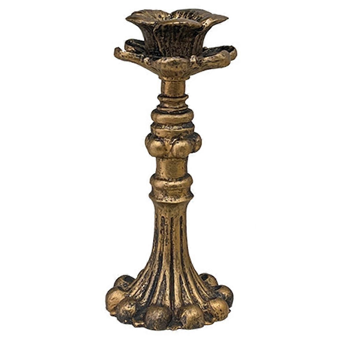 Retro Gold Candlestick Ornaments Photo Props Living Room Dining Table Atmosphere Candle Stand Base Candlestick Tall