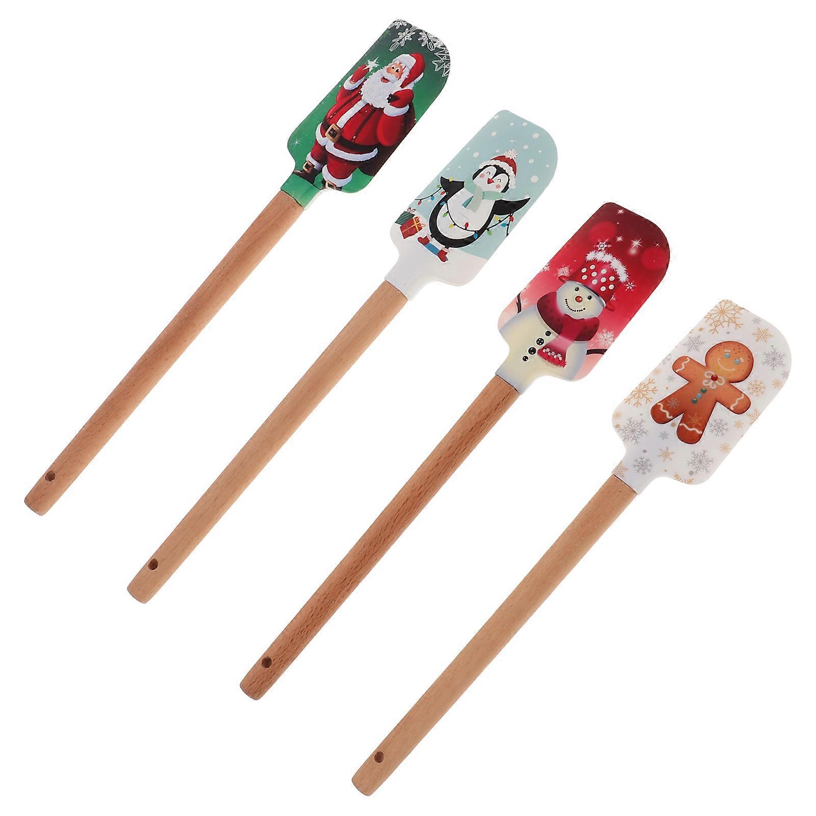 4Pcs Cartoon Bream Baking Spatulas Ideal Baking Tools For Cooks In Assorted Color Designed For Cream Scraping