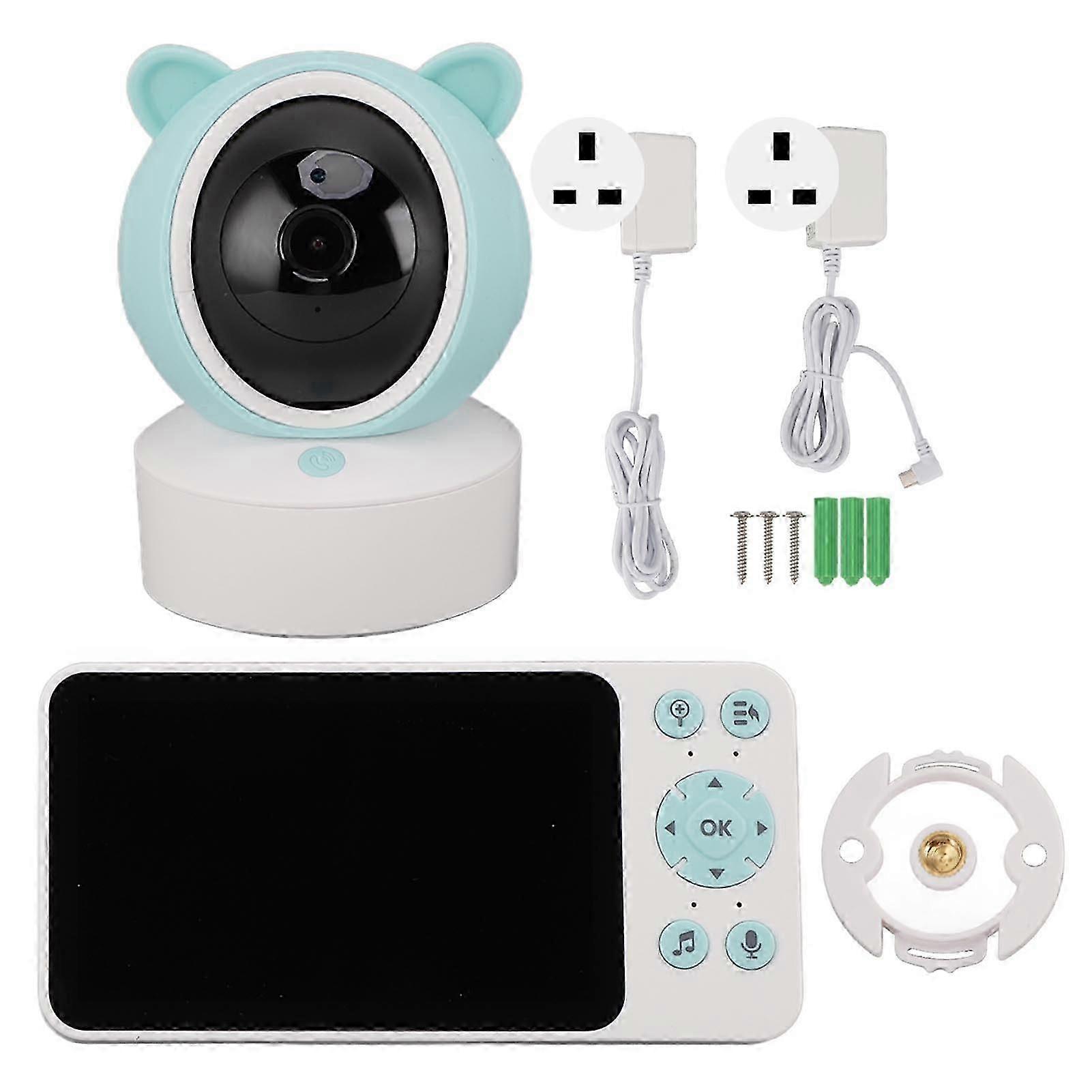 5 Inch Video Baby Monitor Bidirectional Intercom Baby Monitor With Camera Indoor Temperature Humidity Monitoring Plug Voltage 100240v C8 Gb Plug