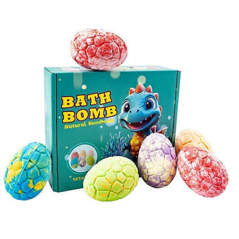6pcs Dinosaur Bath Bombs for Children, Bath Bombs with Surprise, Natural Bath Bombs Bath Bombs Foam Bath for Boys and Girls Bath Bombs Christmas Child