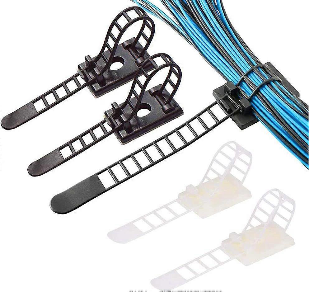 Cable Clips, Triomphe Self-Adhesive Cable Ties, Adjustable Cable Ties, Reusable