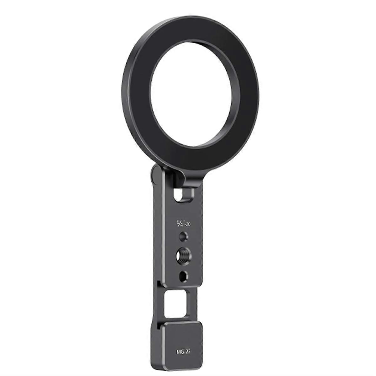 Travel Magnetic Phone Mount - Vrig Foldable Mg-23 with Cold Shoe & Tripod Hole for on-the-Go Vloggers Pocket Tripods