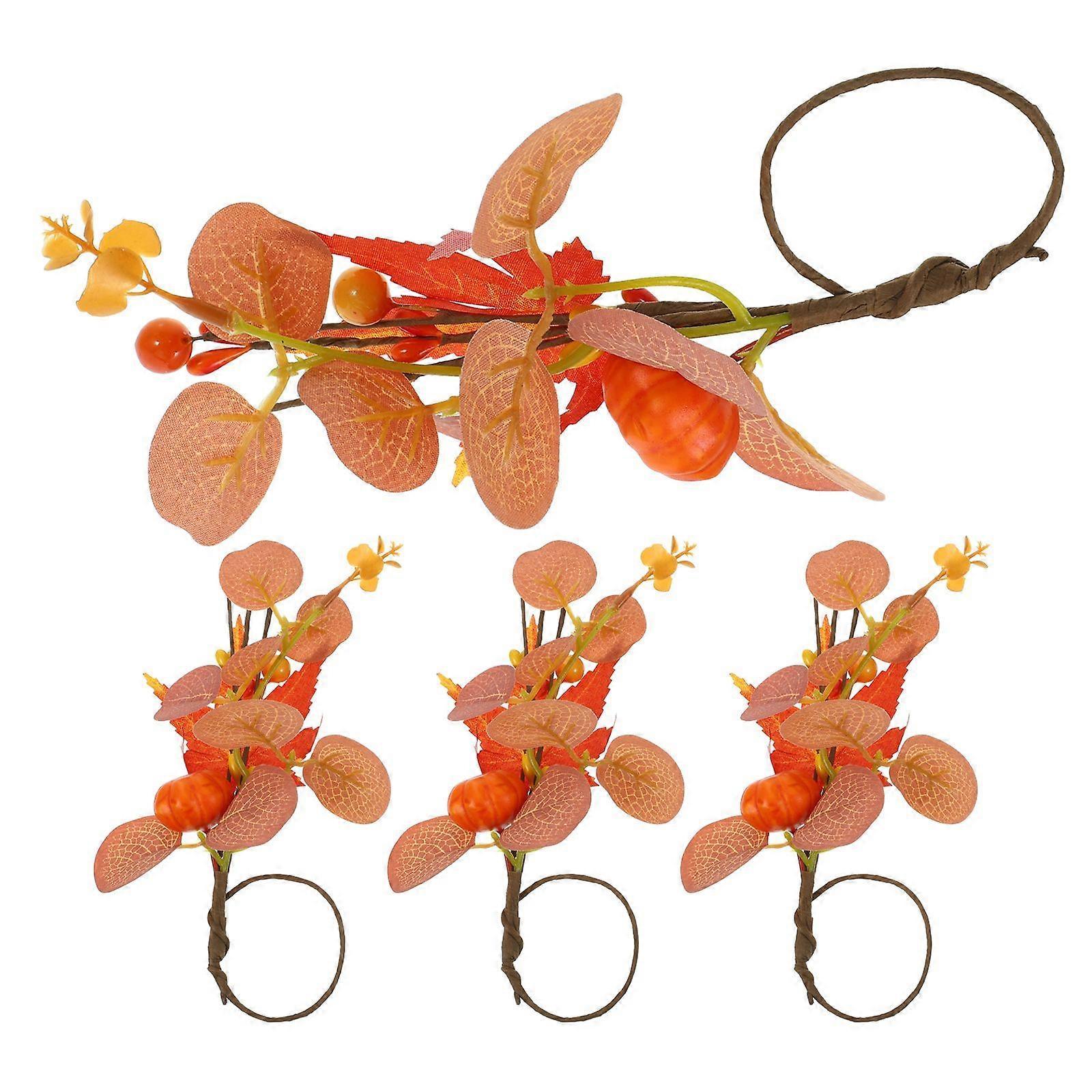 4pcs Maple Leaf Shape Napkin Rings Thanksgiving Napkin Buckles Napkin Clasps