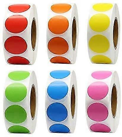 500 Sheets Of 1 Inch Color Label Round Permanent Self-adhesive Dot