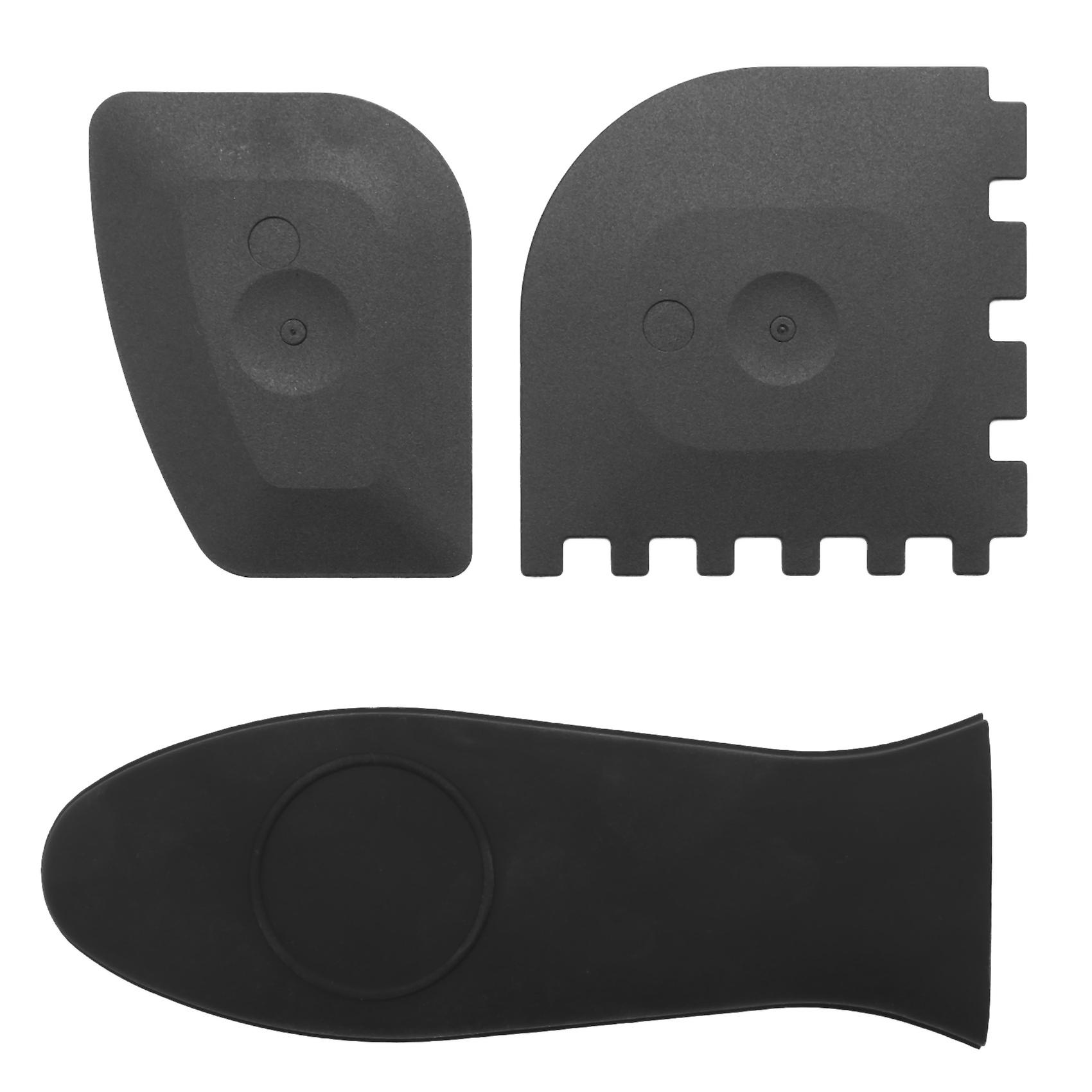 6 Piece Durable Grill Scraper Plastic Set Tool and Silicone Hot Handle Holder for Iron Skillets, Fr